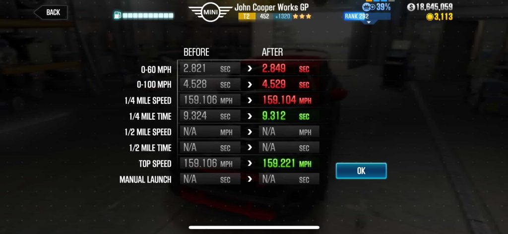 Mini John Cooper Works GP CSR2, best tune and shift pattern 3 Mini John Cooper Works GP CSR2, best tune and shift pattern