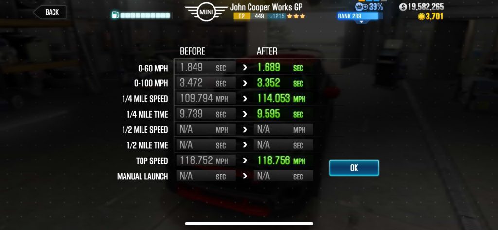 Mini John Cooper Works GP CSR2, best tune and shift pattern 1 Mini John Cooper Works GP CSR2, best tune and shift pattern