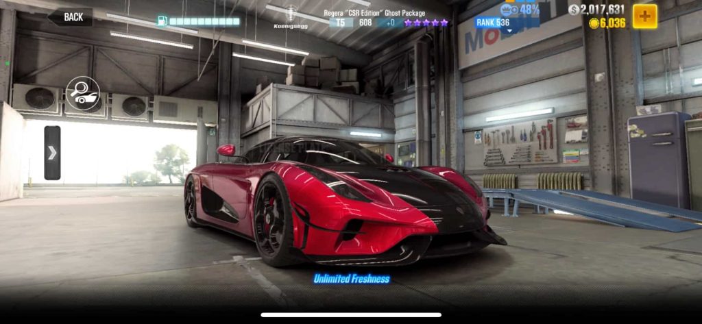 Koenigsegg Supercar Science CSR2, all cars with tune and shift pattern